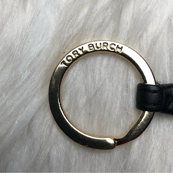 Tory Burch Marion Black Pebble Leather Hidden Zip Coin Wallet/Case w/ Key Ring - Picture 13 of 15